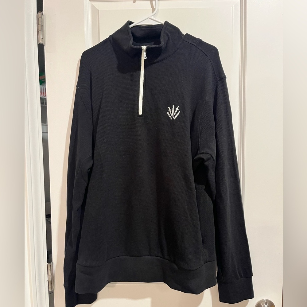 rag & bone RARE dagger Black Quarter-Zip Logo Pullover